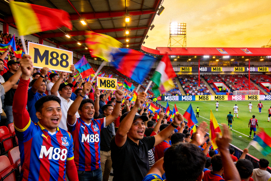 M88赞助的印尼足球联赛比赛现场 - 座无虚席的体育场与热烈的球迷氛围
